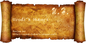 Uzsák Hubert névjegykártya